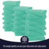 Picture of 32 Pack Baby Washcloths - 10x10 Inch, Coral Fleece - Extra Absorbent and Soft Wash Clothes for Newborns, Infants and Toddlers - Suitable for Sensitive Skin and New Born - Baby Shower - Aqua Green