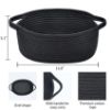 Picture of ABenkle Small Basket with Handles - Decorative Durable Rope Woven Storage Bin Shelf Storage Organizer Cube, Easter Baby Gift Basket, 12"x8"x5", Black