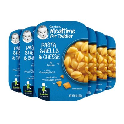Picture of Gerber Mealtime for Toddler Pasta Shells & Cheese, 6 Ounce (Pack of 6)