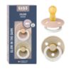 Picture of BIBS Pacifiers Colour Collection | Natural Rubber Baby Pacifier | Set of 2 BPA-Free Soothers | Made in Denmark | 6+ Months (Pack of 2) | Blush Night/Vanilla Night
