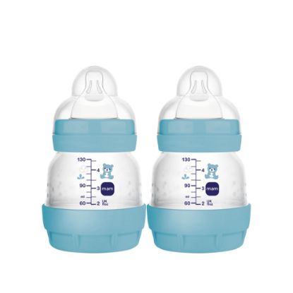 Picture of MAM Easy Start Anti-Colic Baby Bottles, Extra Slow Flow, Breastfeeding-Like Silicone Nipple Bottle, Reduces Colic, Gas, & Reflux, Easy-to-Clean, BPA-Free, Vented Baby Bottles for Newborns, 0-3 Months