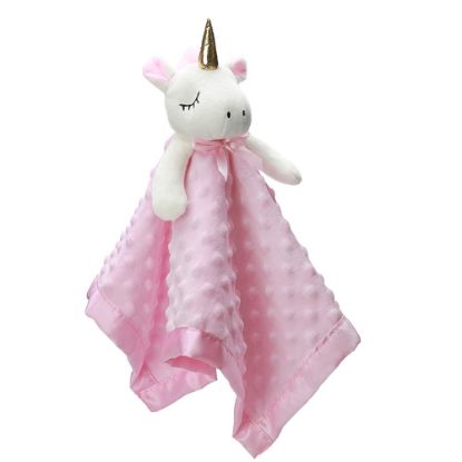 Picture of Pro Goleem Unicorn Loveys for Babies Soft Plush Pink Security Blanket for Girls Snuggle Toy Stuffed Animal Lovies for Babies Baby Girl Gifts for Newborn, Infant and Toddler, 16 Inch