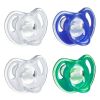 Picture of Tommee Tippee Ultra-Light Silicone Pacifier, 18-36 Months, Symmetrical One-Piece Design, BPA-Free Silicone Binkies, Clear/Blue/Green, Pack of 4