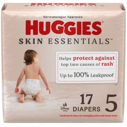 Picture of Huggies Size 5 Diapers, Skin Essentials Baby Diapers, Size 5 (27+ lbs), 17 Count, Packaging May Vary