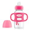 Picture of Dr. Brown's Milestones Wide-Neck Sippy Spout Bottle with 100% Silicone Handles, Easy-Grip Handles with Soft Sippy Spout, 9oz/270mL, Pink, 1-Pack, 6m+