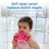 Picture of Dr. Brown's Milestones Wide-Neck Sippy Spout Bottle with 100% Silicone Handles, Easy-Grip Handles with Soft Sippy Spout, 9oz/270mL, Pink, 1-Pack, 6m+