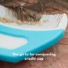 Picture of Frida Baby The 3-Step Cradle Cap System, DermaFrida The FlakeFixer, Sponge, Brush, Comb and Storage Stand for Babies with Cradle Cap, White-Blue