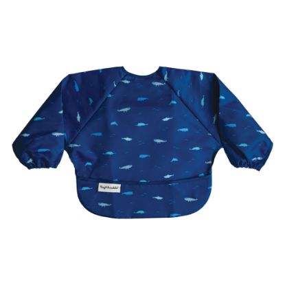 Picture of Tiny Twinkle Mess Proof Baby Bib|Waterproof Smock Bib for Eating,Machine Washable Full Sleeve with Pocket(Ocean Life, Small 6-24 Months)