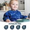 Picture of Tiny Twinkle Mess Proof Baby Bib|Waterproof Smock Bib for Eating,Machine Washable Full Sleeve with Pocket(Ocean Life, Small 6-24 Months)