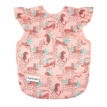 Picture of Tiny Twinkle Mess Proof Baby Bib - Waterproof & Lightweight Baby-Led Weaning Apron | 100% Recycled Polyester, Easy Clean & Machine Washable (Leopard, Small 6-24 Months)