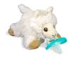Picture of RaZbaby JollyPop Pacifier, Holder w/Detachable Baby Pacifier, Stuffed Animal RaZbuddy, All Ages 0M+, 100% Medical Grade USA Made Silicone, Machine Washable, Textured & Easy to Hold - Llama