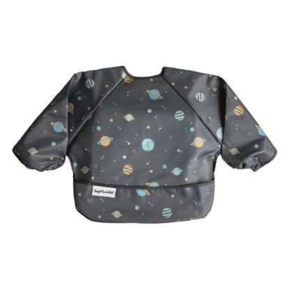 Picture of Tiny Twinkle Mess Proof Baby Bib|Waterproof Smock Bib for Eating,Machine Washable Full Sleeve with Pocket(Space, Small 6-24 Months)