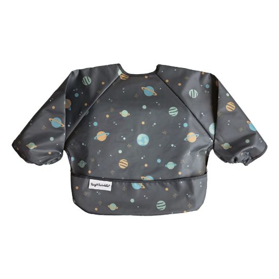 Picture of Tiny Twinkle Mess Proof Baby Bib|Waterproof Smock Bib for Eating,Machine Washable Full Sleeve with Pocket(Space, Small 6-24 Months)