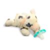 Picture of RaZbaby JollyPop Pacifier, Holder w/Detachable Baby Pacifier, Stuffed Animal RaZbuddy, All Ages 0M+, 100% Medical Grade USA Made Silicone, Machine Washable, Textured & Easy to Hold - Pig