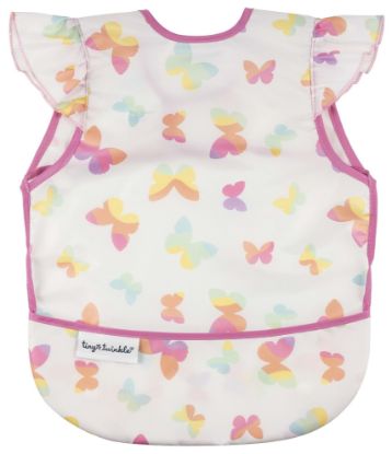 Picture of Tiny Twinkle Mess Proof Baby Bib - Waterproof & Lightweight Baby-Led Weaning Apron | 100% Recycled Polyester, Easy Clean & Machine Washable (Butterflies, Small 6-24 Months)