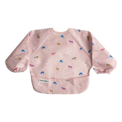 Picture of Tiny Twinkle Mess Proof Baby Bib|Waterproof Smock Bib for Eating,Machine Washable Full Sleeve with Pocket(Unicorn Confetti, Small 6-24 Months)