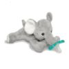 Picture of RaZbaby JollyPop Pacifier, Holder w/Detachable Baby Pacifier, Stuffed Animal RaZbuddy, All Ages 0M+, 100% Medical Grade USA Made Silicone Pacifier, Machine Washable, Easy to Hold - Elephant
