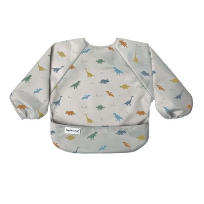 Picture of Tiny Twinkle Mess Proof Baby Bib|Waterproof Smock Bib for Eating,Machine Washable Full Sleeve with Pocket(Dinosaur, Small 6-24 Months)