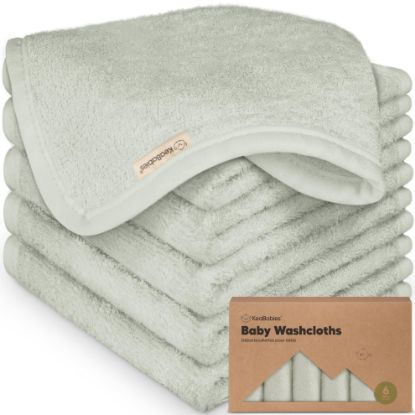 Picture of 6-Pack Baby Washcloths - Soft Viscose from Bamboo Washcloth, Baby Wash Cloths for Newborn, Kids, Bath Baby Towels, Face Towel, Face Cloths for Washing Face (Dove)