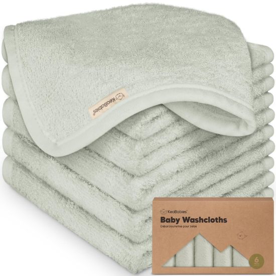 Picture of 6-Pack Baby Washcloths - Soft Viscose from Bamboo Washcloth, Baby Wash Cloths for Newborn, Kids, Bath Baby Towels, Face Towel, Face Cloths for Washing Face (Dove)