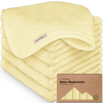 Picture of 6-Pack Baby Washcloths - Soft Viscose from Bamboo Washcloth, Baby Wash Cloths for Newborn, Kids, Bath Baby Towels, Face Towel, Face Cloths for Washing Face (Sunshine)