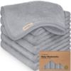 Picture of 6-Pack Baby Washcloths - Soft Viscose from Bamboo Washcloth, Baby Wash Cloths for Newborn, Kids, Bath Baby Towels, Face Towel, Face Cloths for Washing Face (Cool Gray)