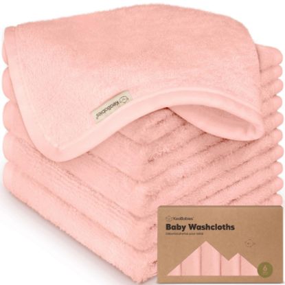Picture of 6-Pack Baby Washcloths - Soft Viscose from Bamboo Washcloth, Baby Wash Cloths for Newborn, Kids, Bath Baby Towels, Face Towel,Face Cloths for Washing Face(Blush Pink)