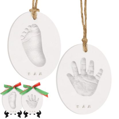 Picture of Baby Hand and Footprint Kit - Personalized Baby Foot Printing Kit for Newborn - Baby Footprint Kit for Toddlers - Baby Keepsake Handprint Kit - Baby Handprint Ornament Kit (Multi-Colored)