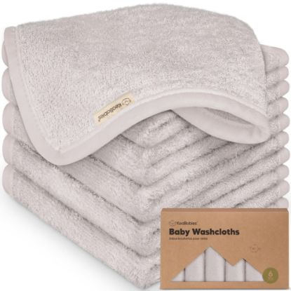Picture of 6-Pack Baby Washcloths - Soft Viscose from Bamboo Washcloth, Baby Wash Cloths for Newborn, Kids, Bath Baby Towels, Face Towel, Face Cloths for Washing Face (Heather)