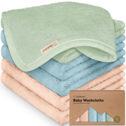Picture of 6-Pack Baby Washcloths - Soft Viscose from Bamboo Washcloth, Baby Wash Cloths for Newborn, Kids, Bath Baby Towels, Face Towel, Face Cloths for Washing Face (Mellow)