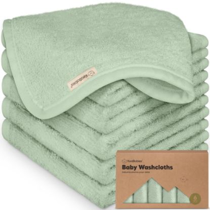 Picture of 6-Pack Baby Washcloths - Soft Viscose from Bamboo Washcloth, Baby Wash Cloths for Newborn, Kids, Bath Baby Towels, Face Towel, Face Cloths for Washing Face(Pistachio)