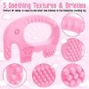 Picture of Teething Toys for Babies 6-12 Months - Bpa Free Silicone Teether for Baby Girl - Easy to Hold, Soft and Highly Effective Elephant Teethers Toy with Clip Pacifier Holder Best Valentines Day Gift