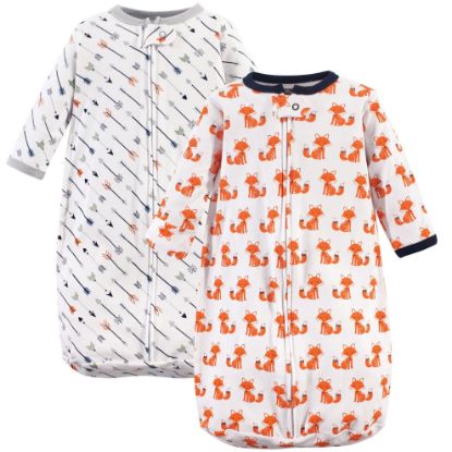 Picture of Hudson Baby Unisex Baby Cotton Long-Sleeve Wearable Sleeping Bag, Sack, Blanket, Foxes, 0-3 Months
