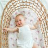 Picture of Muslin Bassinet Fitted Sheets, 2 Pack for Baby Boy and Girl, Soft Breathable Baby Pad/Mattress Sheet, Fit for Hourglass Oval and Rectangle Bassinet Mattress (Pink Cloud)