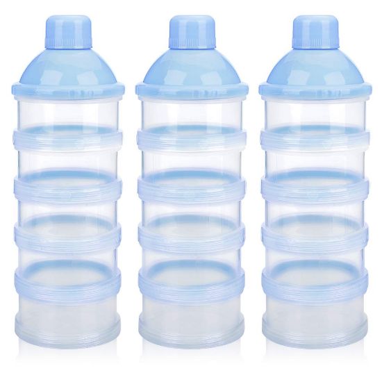 Picture of Accmor Formula Dispenser On The Go, 5 Compartments Stackable Formula Container for Travel, Baby Milk Powder Kids Snack Container, BPA Free