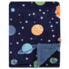 Picture of Hudson Baby Unisex Baby Plush Mink and Sherpa Blanket, Solar System, One Size
