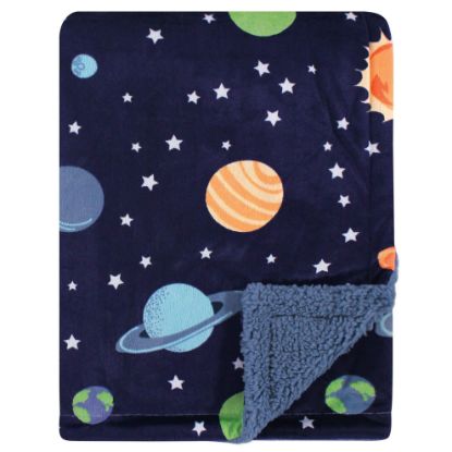 Picture of Hudson Baby Unisex Baby Plush Mink and Sherpa Blanket, Solar System, One Size