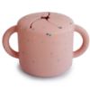 Picture of mushie Silicone Snack Cup | Spill Proof Food Container for Toddler and Baby (Powder Pink Confetti)