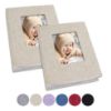 Picture of Vienrose Small Baby Photo Album 4x6 Photos, 2 Pack Linen Cover Mini Photo Book, 26-Page Holds 52 Pictures, Artwork or Postcards Storage