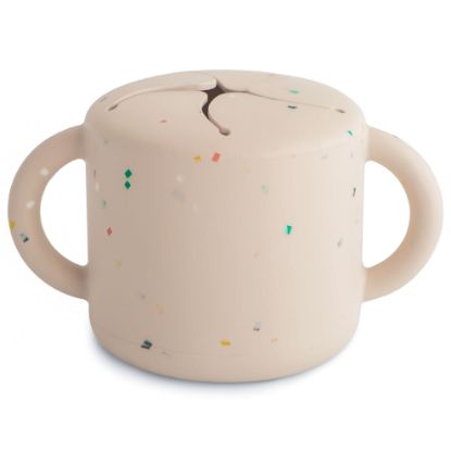 Picture of mushie Silicone Snack Cup | Spill Proof Food Container for Toddler and Baby (Vanilla Confetti)