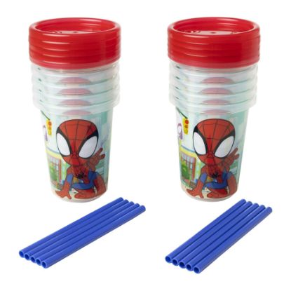 Picture of The First Years Spidey and His Amazing Friends Take & Toss Toddler Straw Cups - Spill Proof Toddler Sippy Cups with Snap On Lids and Straws - Spider-Man Gifts and Party Supplies - 10 Oz - 10 Count