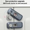 Picture of 5 Pack Child Proof Refrigerator Lock, QYESWHSR Fridge Locks for Kids with Sticky Adhesive Pads, Child Safety Locks for Doors, RV Refrigerator, Oven Lock Child Safety Baby Cabinet Locks - Clear Updated