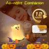 Picture of NesveCit Ghost Night Light, Adorable LED Night Lamp, Silicone Dimmable Nursery Nightlight for Nursery, Silicone Rechargeable Bedside Touch Night Lights for Halloween Decor