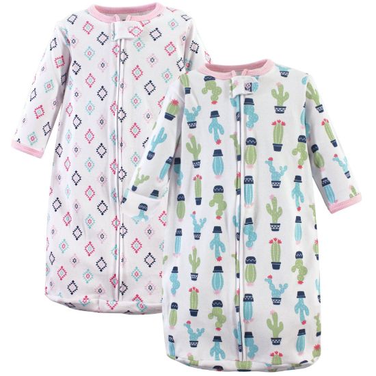 Picture of Hudson Baby Unisex Baby Cotton Long-Sleeve Wearable Sleeping Bag, Sack, Blanket, Girl Cactus, 0-3 Months