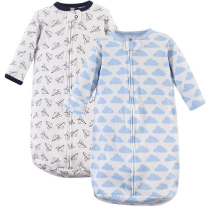 Picture of Hudson Baby Unisex Baby Cotton Long-Sleeve Wearable Sleeping Bag, Sack, Blanket, Paper Airplane, 0-3 Months