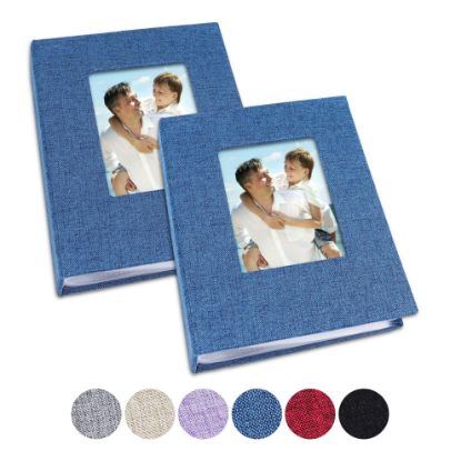 Picture of Vienrose Small Photo Album 4x6 Photos, 2 Pack Linen Cover Mini Photo Book, 26-Page Holds 52 Pictures, Artwork or Postcards Storage for Baby