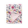 Picture of CREVENT Minky Floral Baby Blanket for Girls, Soft Plush Receiving Crib Blanket for Newborns Toddlers Bedding - Flowers 30x40 Inches
