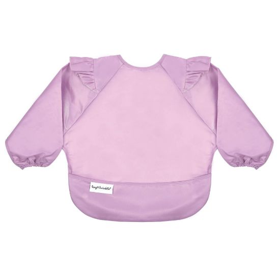 Picture of Tiny Twinkle Mess Proof Baby Bib, Cute Full Sleeve Bib Outfit, Waterproof Bibs for Toddlers, Machine Washable, Tug Proof, Baby Smock for Eating, Long Sleeved (Lilac, Small 6-24 Months)