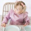 Picture of Tiny Twinkle Mess Proof Baby Bib, Cute Full Sleeve Bib Outfit, Waterproof Bibs for Toddlers, Machine Washable, Tug Proof, Baby Smock for Eating, Long Sleeved (Lilac, Small 6-24 Months)