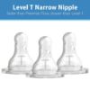 Picture of Dr. Brown’s Level T Narrow Baby Bottle Nipple, Slower Flow Rate for Infants, 100% Silicone Bottle Nipple, BPA Free, 0m+ - 6-Pack